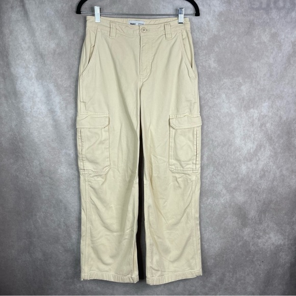 Tna x Aritzia The Corbett Mid-Rise Cargo Pants In Cream Women's Size 2 - Picture 2 of 9